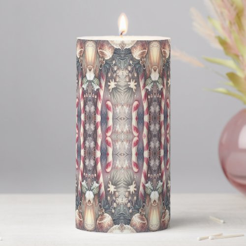 Winter Holiday Pillar Candle