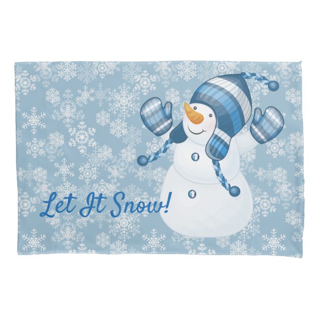 Winter Holiday Pillowcase-Snowman Pillow Case (Front)