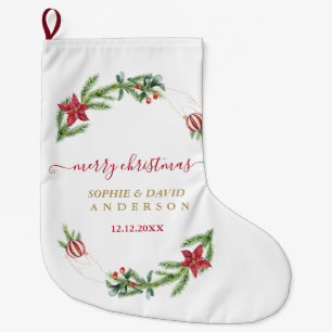 Winter Holiday Pine Cones Christmas Balls Wedding Large Christmas Stocking