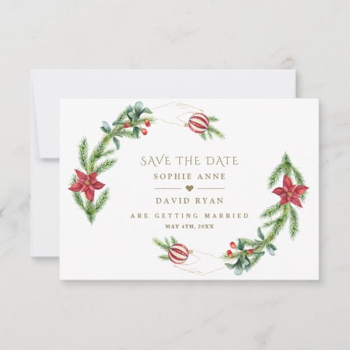 Winter Holiday Pine Cones Christmas Balls Wedding Save The Date