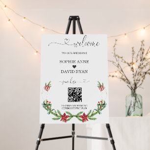 Winter Holiday Pine Cones Christmas Welcome Sign