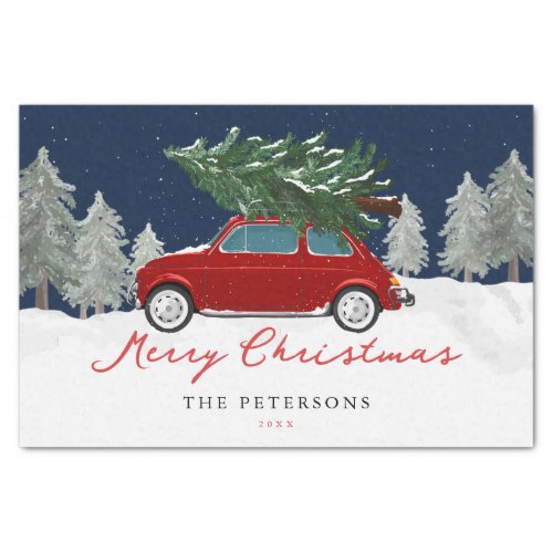 Winter Holiday Red Truck Christmas Family Gift Tissue Paper