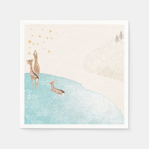 Winter Holiday Reindeer  Napkins