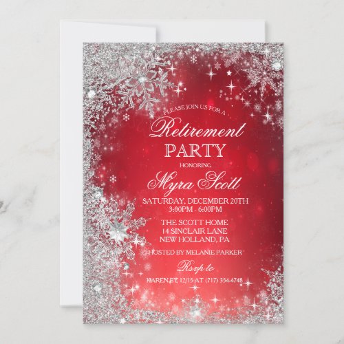 Winter Holiday Retirement Party Invitation