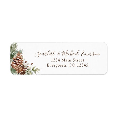 Winter Holiday Return Address Label