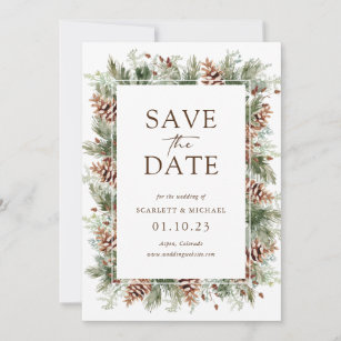 Winter Holiday Save The Date Card