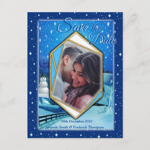 Winter Holiday Setting Save the Date Announcement Postcard