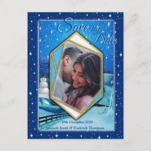 Winter Holiday Setting Save the Date Announcement Postcard