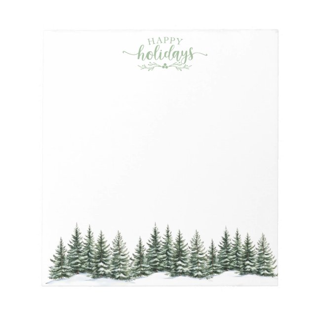 Winter Holiday Snow Scene Notepad (Front)