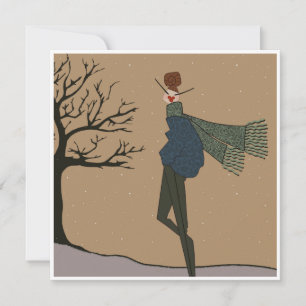 Winter Holiday Snow Weather Fashion Art Card