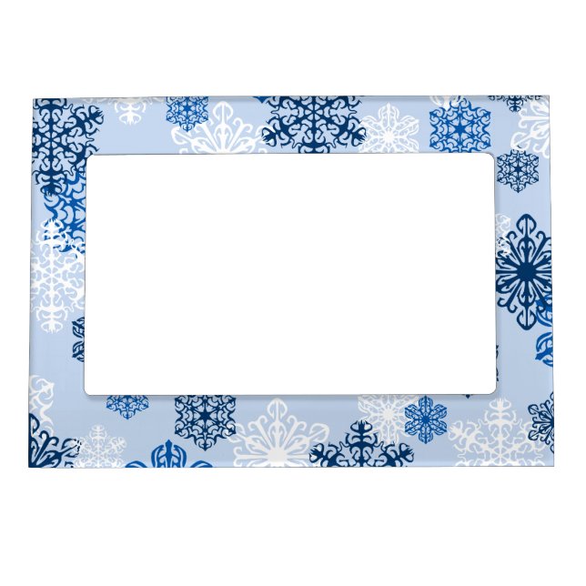 Winter Holiday Snowflake Photo Picture Frame (Front)