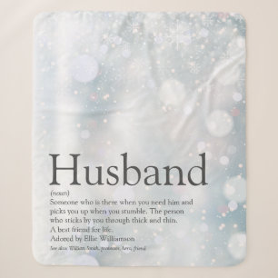Winter Holiday Snowflakes Cool Fun Husband Quote Sherpa Blanket