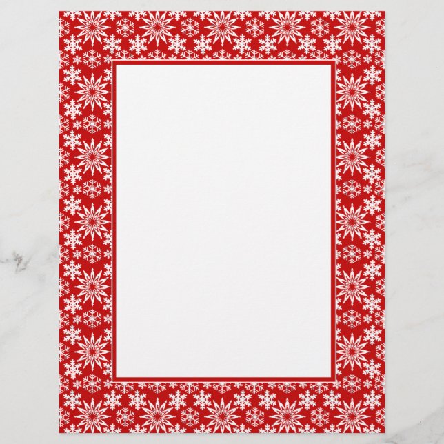 Winter Holiday Snowflakes Letterhead (Front)