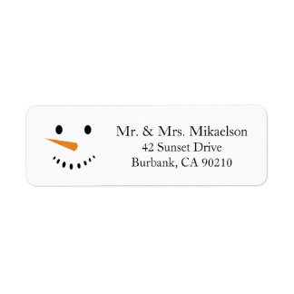 Winter Holiday Snowman Return Address Labels