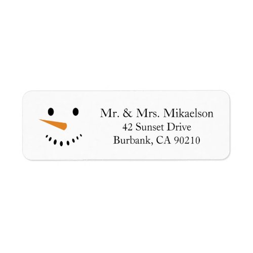 Winter Holiday Snowman Return Address Labels