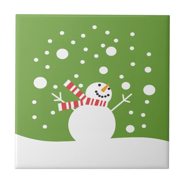 Winter Holiday Snowman Tile (Front)