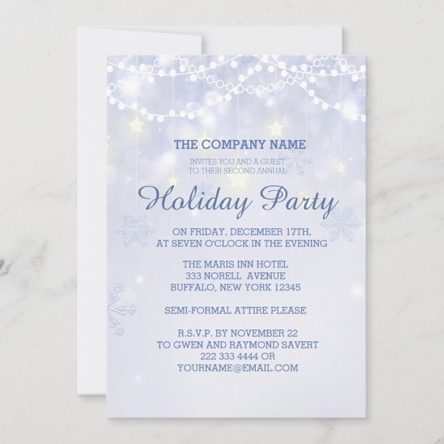 Winter Holiday Sparkle Office Invitations (Front)