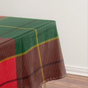 Winter Holiday Tartan pattern Scottish red green Tablecloth