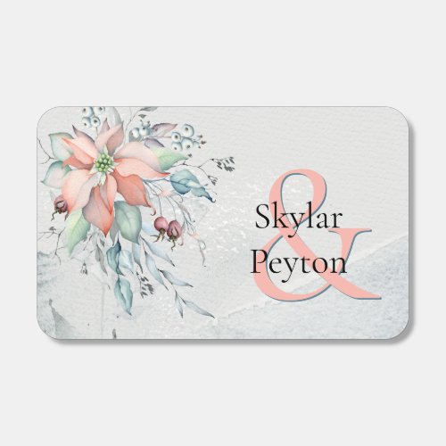 Winter Holiday Watercolor Poinsettia Wedding Matchboxes