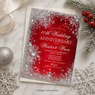 Winter Holiday Wedding Anniversary Invitation