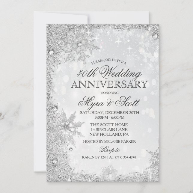 Winter Holiday Wedding Anniversary Invitation (Front)