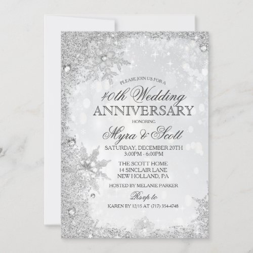 Winter Holiday Wedding Anniversary Invitation