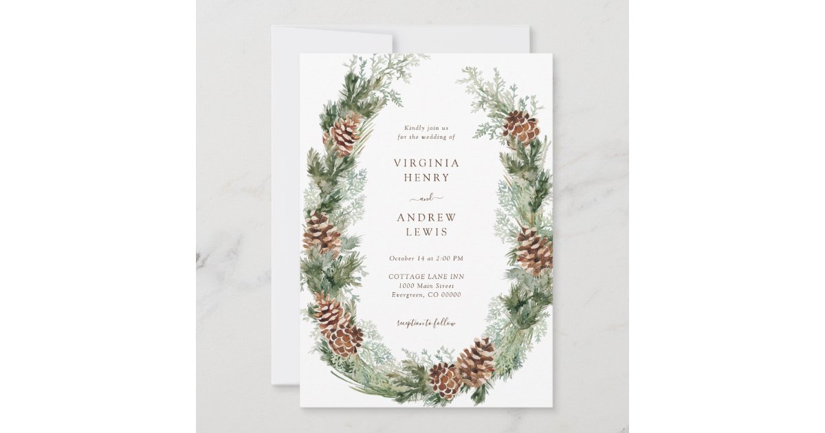 Winter Holiday Wedding Invitation | Zazzle