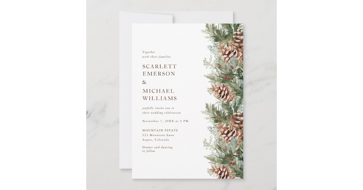 Winter Holiday Wedding Invitation | Zazzle