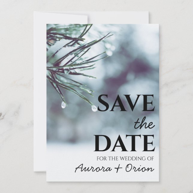 winter holiday wedding save the date invitations (Front)