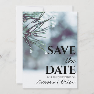 winter holiday wedding save the date invitations
