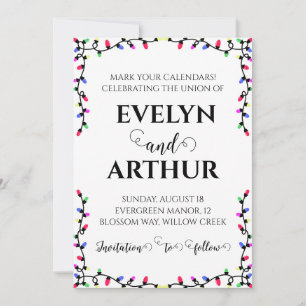 winter holiday wedding save the date invitations