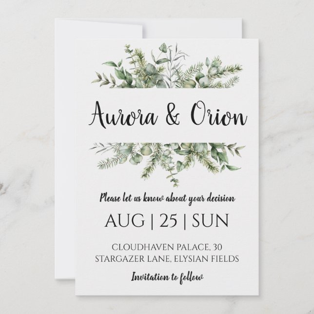 winter holiday wedding save the date invitations (Front)