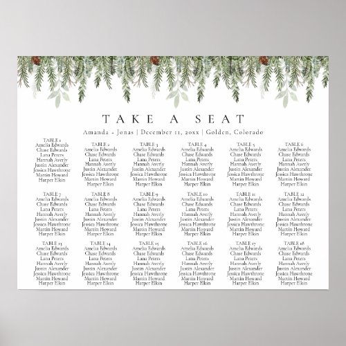Winter Holiday Wedding Seating Chart Template