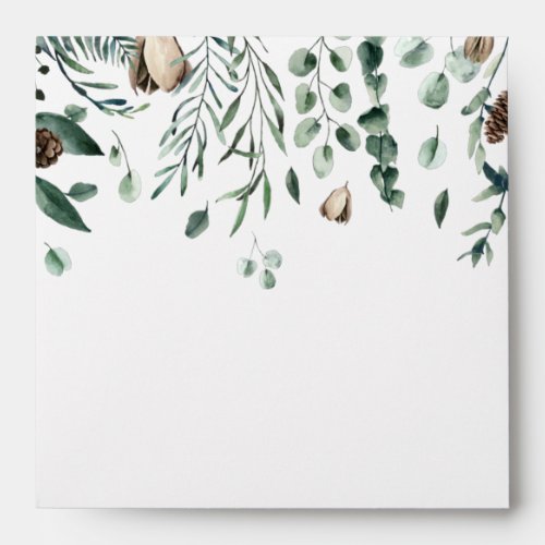 Winter holidays card envelope