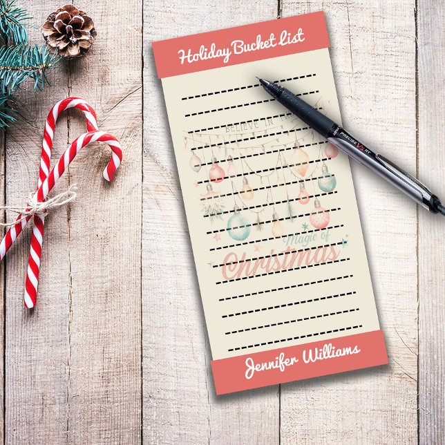 Winter Holidays Christmas Custom Name & Purpose Magnetic Notepad (Creator Uploaded)