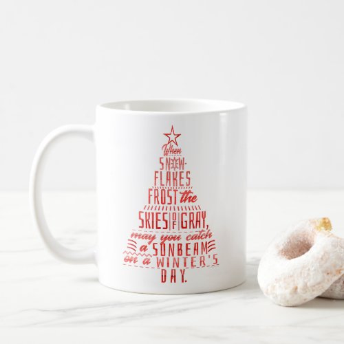 Winter Holidays Christmas Tree Snowflakes Poem Coffee Mug