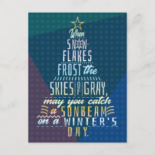 Winter Holidays Christmas Tree Snowflakes Poem Holiday Postcard