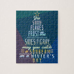 Winter Holidays Christmas Tree Snowflakes Poem Jigsaw Puzzle