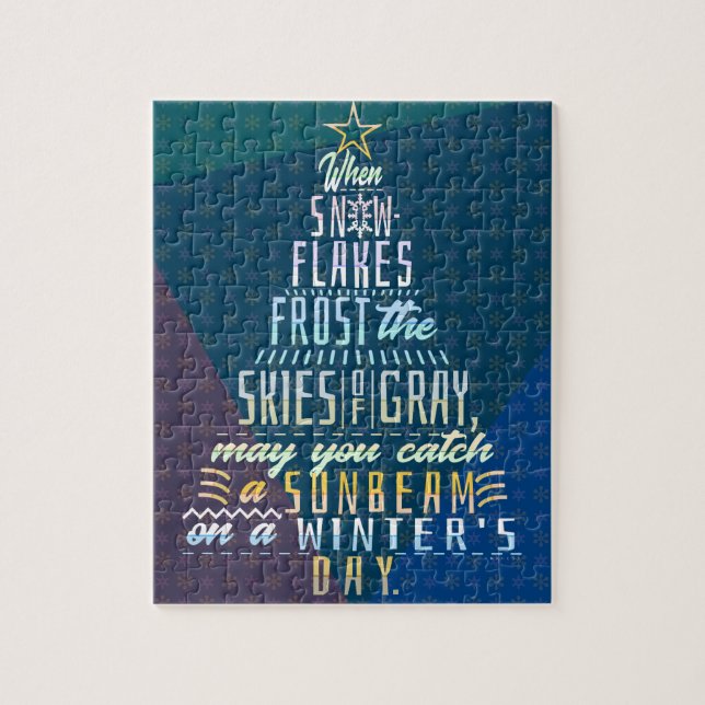 Winter Holidays Christmas Tree Snowflakes Poem Jigsaw Puzzle (Vertical)