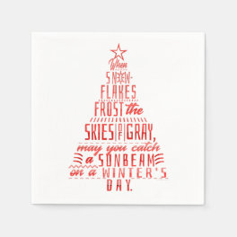Winter Holidays Christmas Tree Snowflakes Poem Paper Napkins