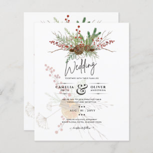 Winter Holidays Christmas Wedding Invitation