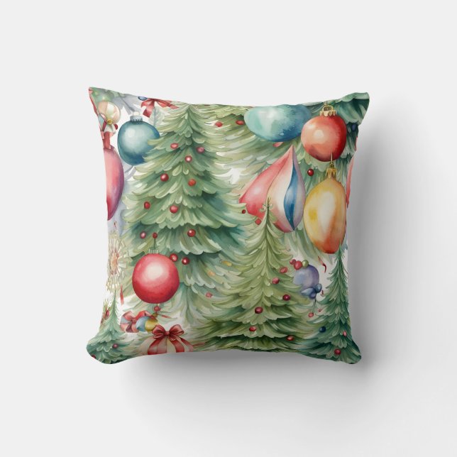 Winter Holidays Décor Throw Pillow (Front)