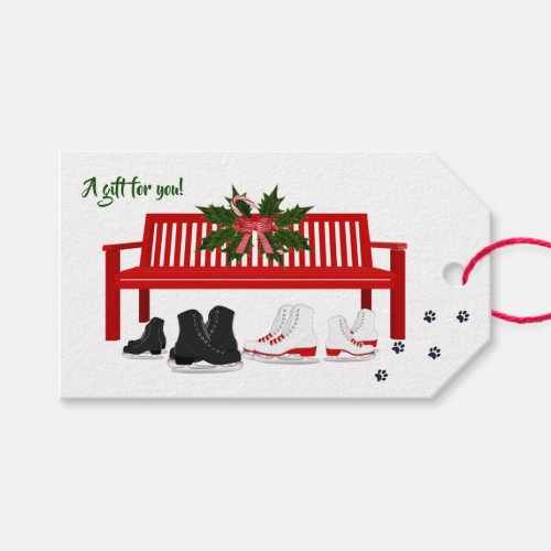 Winter Holidays Ice Skating Gift Present Gift Gift Gift Tags