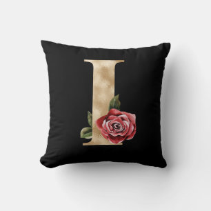 Winter holidays initials letter I Throw Pillow