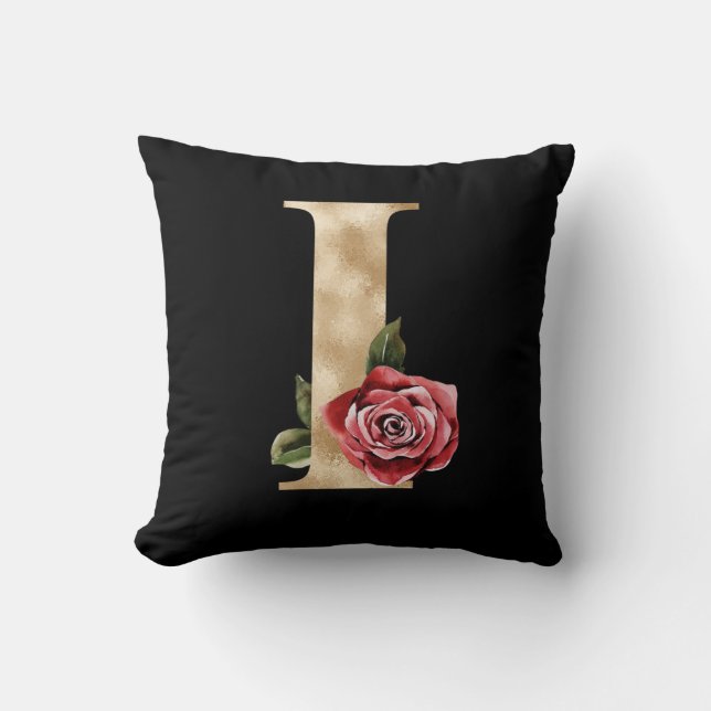 Winter holidays initials  letter I Throw Pillow (Front)