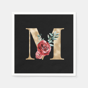 Winter holidays initials  letter M Napkins