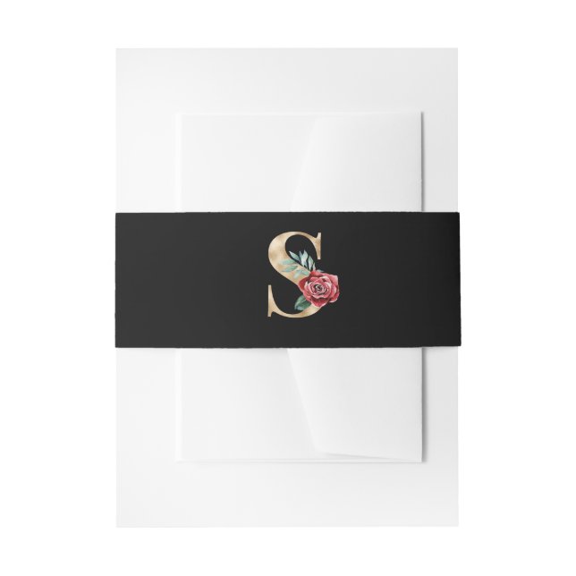 Winter holidays initials  letter S Invitation Belly Band (Front Example)