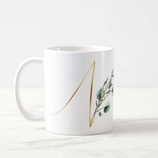 Winter holidays initials mug (Left)