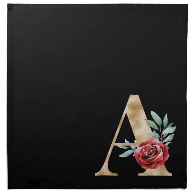 Winter holidays initials napkin letter A (Front)