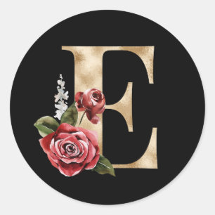 Winter holidays initials sticker letter E